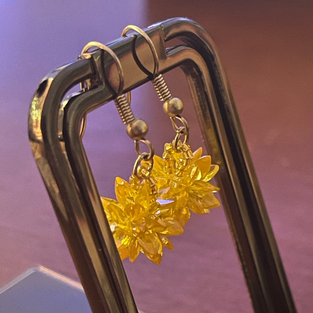 Yellow Crystal Earrings